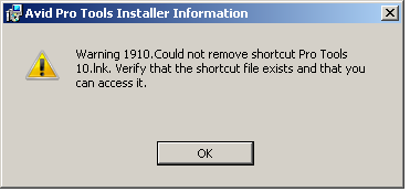 Cannot remove shortcut. Cannot remove shortcut.